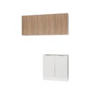 Ver imagem 2 de Conjunto Lavanderia Modulada 3 Peças sem Tampo com Rodapé Ipanema CabeCasa MadeiraOriginals Madeiramadeira Marrom/Branco/Acácia