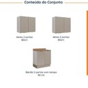 Ver imagem 4 de Lavanderia Modulada 3 Peças 2 Armários Aéreos 1 Balcão 2 Portas Ipanema CabeCasa MadeiraOriginals Marrom/Fendi Trama