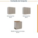 Ver imagem 4 de Lavanderia Planejada 3 Peças 2 Armários Aéreos 1 Balcão 2 Portas Ipanema CabeCasa MadeiraOriginals Marrom/Fendi Trama