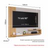 Painel Para TV Sala Quarto 50 Polegadas 135cm Branco Off White Nature Com Prateleiras Home Dunas - 3