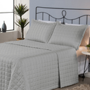 Ver imagem 2 de Kit Cobre Leito Casal Queen Matelado Dupla Face Soft 3 Pçs Cinza