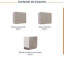 Ver imagem 4 de Conjunto Lavanderia Modulada 3 Peças sem Tampo com Rodapé Ipanema CabeCasa MadeiraOriginals Madeiramadeira Marrom/Fendi Trama