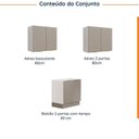 Ver imagem 4 de Conjunto Lavanderia 3 Peças MDP Área de Serviço CabeCasa MadeiraOriginals Marrom Fendi Trama Ipanema