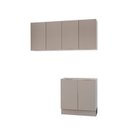 Ver imagem 2 de Conjunto Lavanderia Modulada 3 Peças sem Tampo com Rodapé Ipanema CabeCasa MadeiraOriginals Madeiramadeira Marrom/Fendi Trama