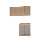 Ver imagem 2 de Lavanderia Planejada 3 Peças 2 Armários Aéreos 1 Balcão 2 Portas Ipanema CabeCasa MadeiraOriginals Marrom/Fendi/Acácia