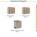 Ver imagem 4 de Lavanderia Planejada 3 Peças 2 Armários Aéreos 1 Balcão 2 Portas Ipanema CabeCasa MadeiraOriginals Marrom/Fendi/Acácia