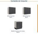 Ver imagem 4 de Lavanderia Modulada 3 Peças 2 Armários Aéreos 1 Balcão 2 Portas Ipanema CabeCasa MadeiraOriginals