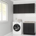 Ver imagem 1 de Lavanderia Modulada 3 Peças 2 Armários Aéreos 1 Balcão 2 Portas Ipanema CabeCasa MadeiraOriginals