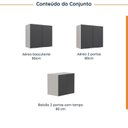 Ver imagem 4 de Conjunto Lavanderia Modulada 3 Peças sem Tampo sem Rodapé Ipanema CabeCasa MadeiraOriginals Madeiramadeira Cinza/Grafite Trama