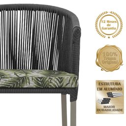 4 Cadeiras de Jantar Área Noronha em Alumínio com Pintura Fendi Corda Náutica E5 Trama Original - 3