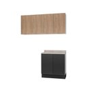 Ver imagem 2 de Lavanderia Modulada 3 Peças 2 Armários Aéreos 1 Balcão 2 Portas Ipanema CabeCasa MadeiraOriginals