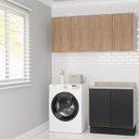 Ver imagem 1 de Lavanderia Modulada 3 Peças 2 Armários Aéreos 1 Balcão 2 Portas Ipanema CabeCasa MadeiraOriginals