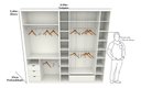 Ver imagem 1 de Kit Closet Loja Armário Colmeia Cabideiro M40 100% Mdf - Branco