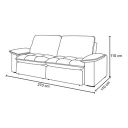 Sofá 4 Lugares Retrátil Bolívia 270 cm Veludo Grafite Pés Tabaco - D'Rossi DRossi - 6 Sofá 4 Lugares Retrátil Bolívia 270 cm Veludo Grafite Pés Tabaco - D'Rossi DRossi - 6
