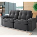 Ver imagem 2 de Sofá 4 Lugares Retrátil Bolívia 270 cm Veludo Grafite Pés Tabaco - D'Rossi DRossi