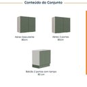 Ver imagem 4 de Conjunto Lavanderia Modulada 3 Peças sem Tampo com Rodapé Ipanema CabeCasa MadeiraOriginals Madeiramadeira Verde/Folha