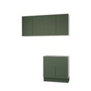 Ver imagem 2 de Conjunto Lavanderia Modulada 3 Peças sem Tampo com Rodapé Ipanema CabeCasa MadeiraOriginals Madeiramadeira Verde/Folha