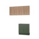 Ver imagem 2 de Conjunto Lavanderia Modulada 3 Peças sem Tampo com Rodapé Ipanema CabeCasa MadeiraOriginals Madeiramadeira Verde/Folha/Acácia