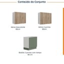 Ver imagem 4 de Conjunto Lavanderia Modulada 3 Peças sem Tampo com Rodapé Ipanema CabeCasa MadeiraOriginals Madeiramadeira Verde/Folha/Acácia