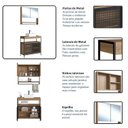 Ver imagem 6 de Gabinete de Banheiro Industrial de Chão 80cm P1038 com Cuba Sobrepor e Espelheira