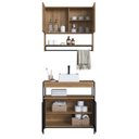 Ver imagem 3 de Gabinete de Banheiro Industrial de Chão 80cm P1038 com Cuba Sobrepor e Espelheira