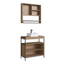 Ver imagem 5 de Gabinete de Banheiro Industrial de Chão 80cm P1038 com Cuba Sobrepor e Espelheira