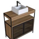 Ver imagem 7 de Gabinete de Banheiro Industrial de Chão 80cm P1038 com Cuba Sobrepor e Espelheira