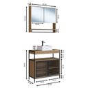 Ver imagem 4 de Gabinete de Banheiro Industrial de Chão 80cm P1038 com Cuba Sobrepor e Espelheira