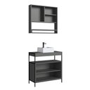 Ver imagem 4 de Gabinete de Banheiro Industrial de Chão 80cm P1038 com Cuba Sobrepor e Espelheira