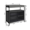 Gabinete de Banheiro Industrial de Chão 80cm P1038 com Cuba Sobrepor e Espelheira - 8
