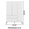 Guarda Roupa 3 Portas Branco Mei Shop Jm Baby - 4