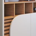 Ver mais imagens de Conjunto Cristaleira 2 Portas de Vidro Jurerê e Buffet para Sala de Jantar 3 Portas Jurerê Branco/Off White Matte/Freijó
