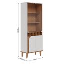 Ver imagem 5 de Conjunto Cristaleira 2 Portas de Vidro Jurerê e Buffet para Sala de Jantar 3 Portas Jurerê Branco/Off White Matte/Freijó
