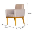 Ver imagem 5 de Poltrona Bella Luxo Base de Madeira Maciça Recepção - Suede Marrom