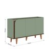 Conjunto Cristaleira 2 Portas de Vidro Jurerê e Buffet para Sala de Jantar 3 Portas Jurerê - 6