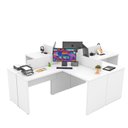 Ver imagem 4 de Ilha de Escrivaninhas em L 140x60 Cm Estação de Trabalho Escritório