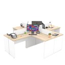 Ver imagem 3 de Ilha de Escrivaninhas em L 140x60 Cm Estação de Trabalho Escritório