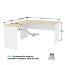 Ver imagem 5 de Ilha de Escrivaninhas em L 140x60 cm Estação de Trabalho Escritório Branco/Carvalho