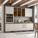 Ver imagem 1 de Cozinha Modulada 271,5cm 6 Peças com Vidro e Torre Quente 14 Portas 2 Gavetas Connect Henn - duna/cr