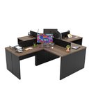 Ver imagem 4 de Ilha de Escrivaninhas em L 140x60 Cm Estação de Trabalho Escritório