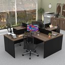 Ver imagem 1 de Ilha de Escrivaninhas em L 140x60 Cm Estação de Trabalho Escritório