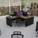 Ver imagem 3 de Ilha de Escrivaninhas em L 140x60 Cm Estação de Trabalho Escritório