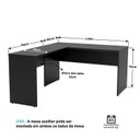 Ver imagem 6 de Ilha de Escrivaninhas em L 140x60 cm Estação de Trabalho Escritório Preto