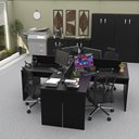 Ver imagem 2 de Ilha de Escrivaninhas em L 140x60 Cm Estação de Trabalho Escritório