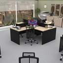 Ver imagem 3 de Ilha de Escrivaninhas em L 140x60 Cm Estação de Trabalho Escritório