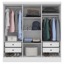 Ver imagem 5 de Guarda Roupa 6 Portas 4 Gavetas 180cm Munique Yescasa Branco/Neve