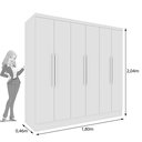 Ver imagem 4 de Guarda Roupa 6 Portas 4 Gavetas 180cm Munique Yescasa Branco/Neve