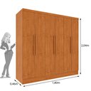 Ver imagem 4 de Guarda Roupa 6 Portas 4 Gavetas 180cm Munique Yescasa Marrom/Cinamomo