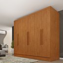 Ver imagem 1 de Guarda Roupa 6 Portas 4 Gavetas 180cm Munique Yescasa Marrom/Cinamomo