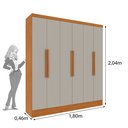 Ver imagem 3 de Guarda Roupa Casal 6 Portas 4 Gavetas Munique 180cm Espresso Móveis